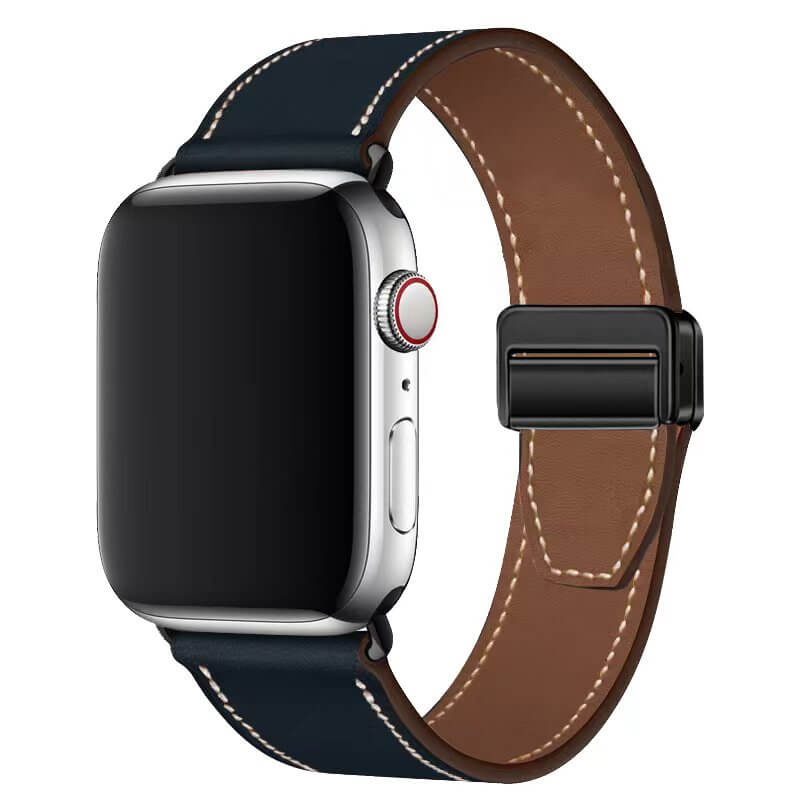 Mobie Full-Grain Cowhide Apple Watch Band with Magnetic Fold Clasp 42/44/45/46/49mm