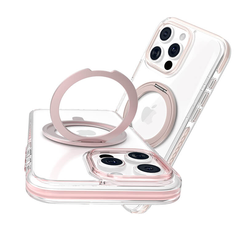 iPhone 16 Pro Ice Armor O2L Series Magsafe Clear Case with Ring Stand