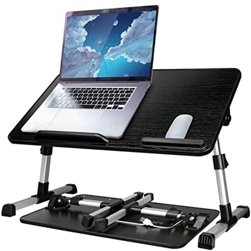 SAIJI Multifunctional Adjustable Laptop Desk with USB Cooling Fan Q5 Black