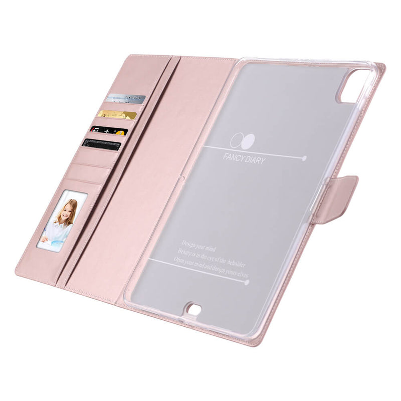 Samsung Galaxy Tab S10 Hanman Leather Wallet Flip Case Cover Rose Gold