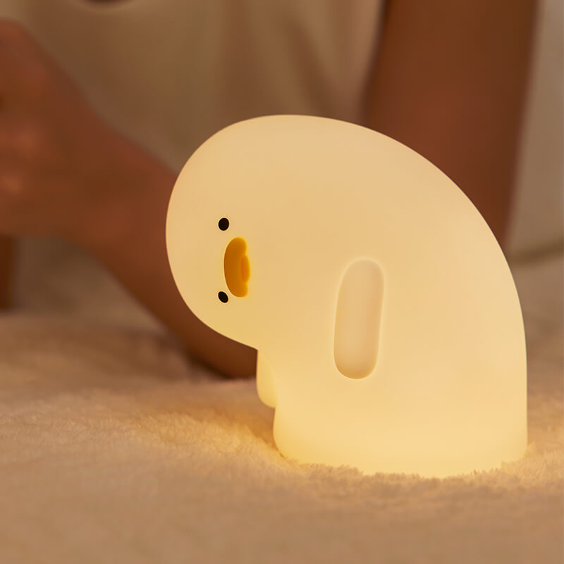 Mobie Adorable Crooked-Neck Duck Silicone Touch Night Light White