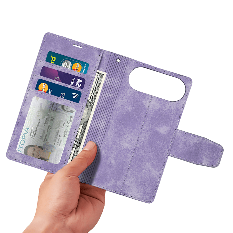 iPhone 17 Air Hanman Miro Leather 2-in-1 Wallet Case with Magnetic Back