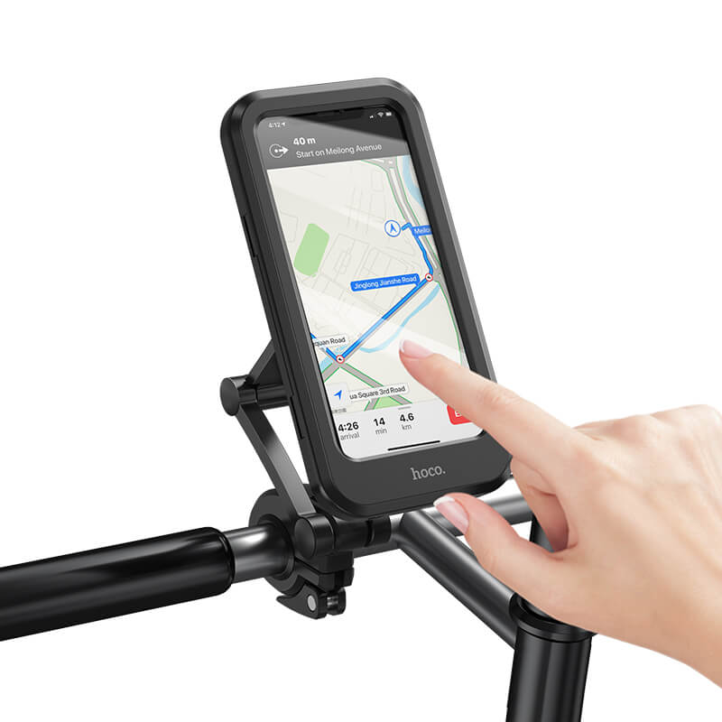 hoco. Bicycle & Motorcycle Fully Enclosed Waterproof Mobile Phone Holder CA101 Black