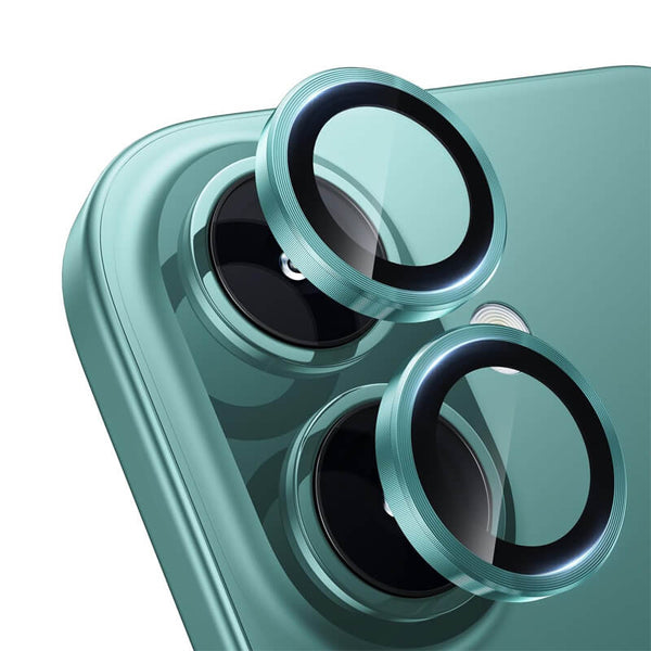 iPhone 16 Plus 9H Multicolor Tempered Glass Individual Camera Lens Cover Protector Teal