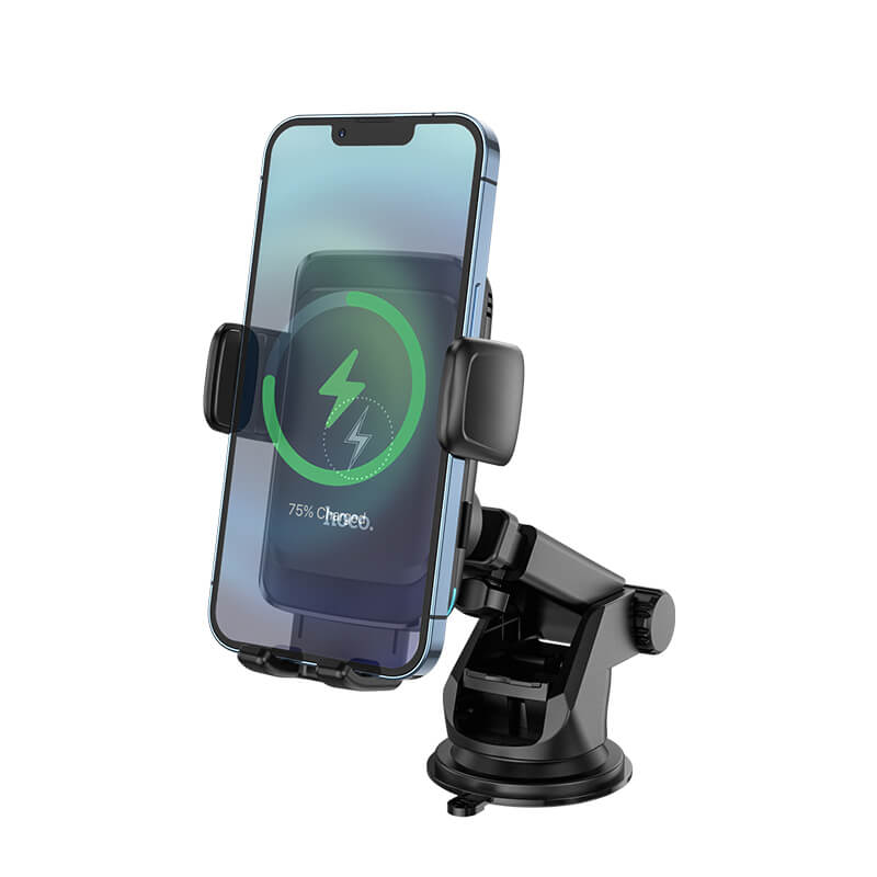 hoco. 15W Smart Alignment Wireless Charging Car Holder Charger S35 Black