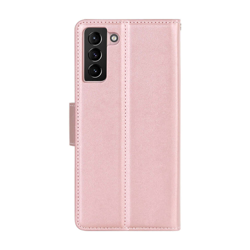 Samsung Galaxy S24 FE Hanman Mill Series Leather Wallet Flip Case Rose Gold