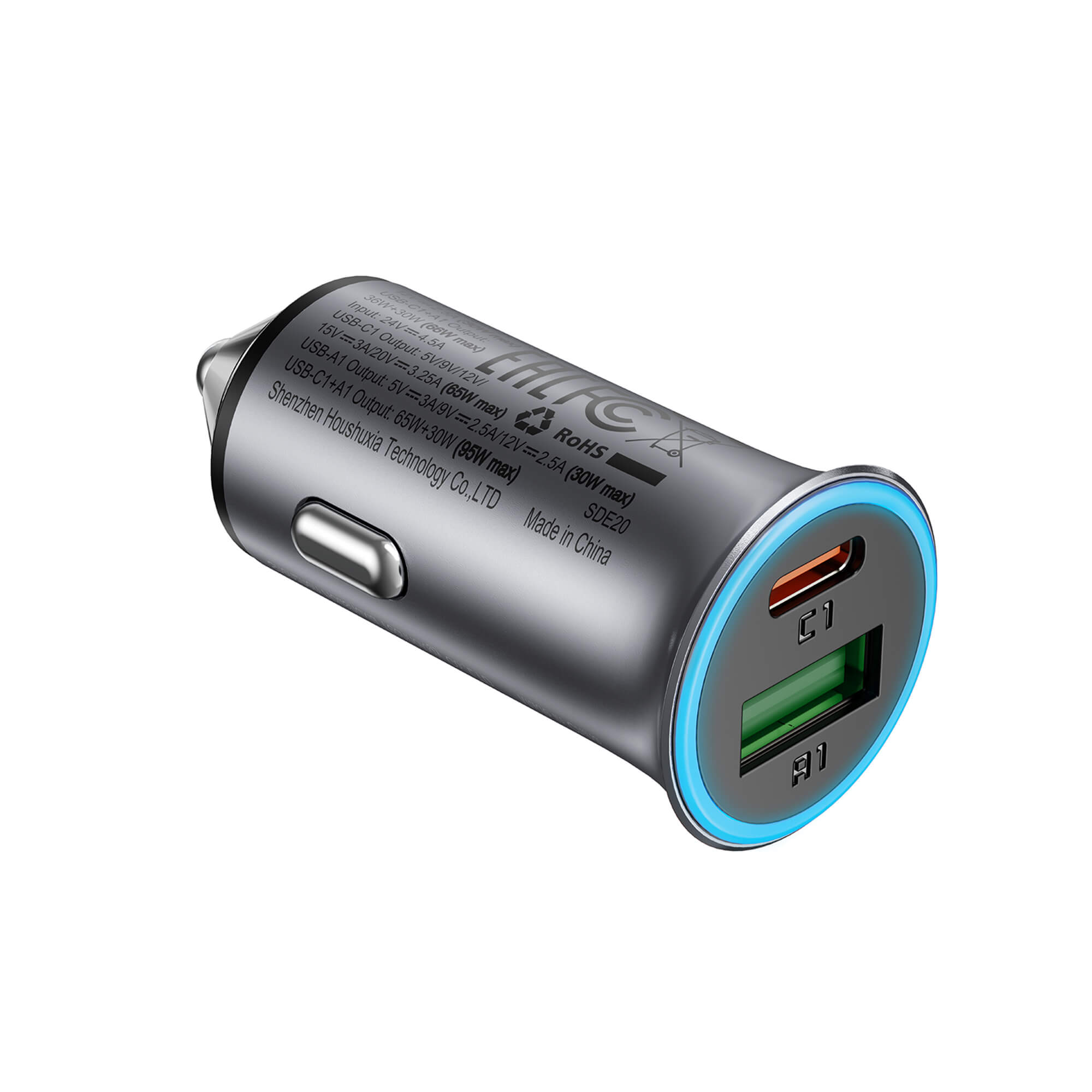 Acefast Dual Port Fast Charger Type-C & USB-A 95W (65W+30W) B16