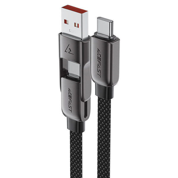 Acefast 2-in-1 USB-A & Type-C to Type-C Braid Fast Charging Cable 60W 1.2m Black