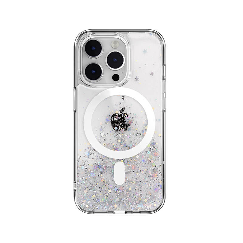 iPhone 15 Plus Galactic Series Star Sand Anti Drop Magsafe Phone Case Clear