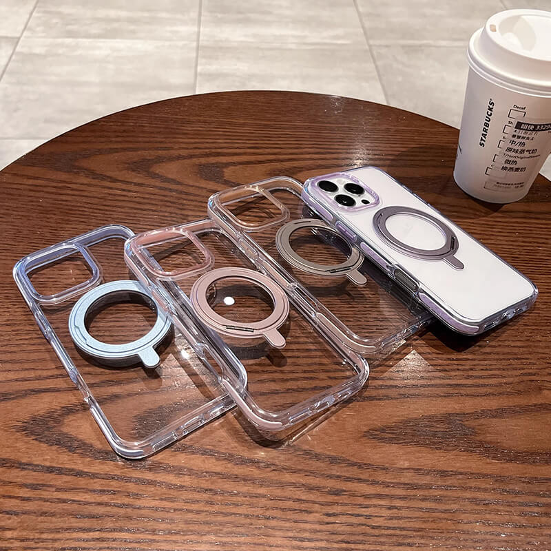 iPhone 16 Pro Ice Armor O2L Series Magsafe Clear Case with Ring Stand
