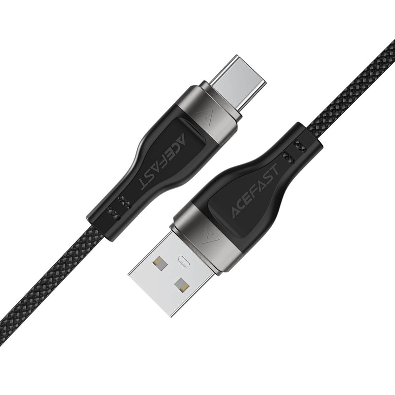 Acefast Magnetic Braided 3A Fast Charging USB-A to Type-C Data Cable 1.2m Black