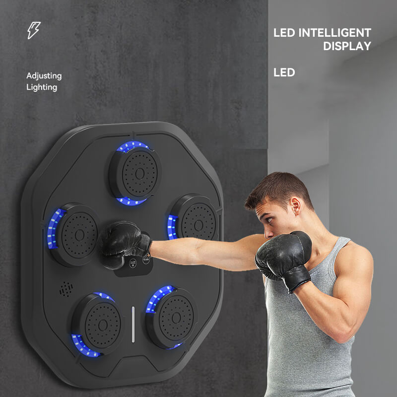 Mobie Wall Mounted Smart Music Boxing Target With Boxing Gloves Black