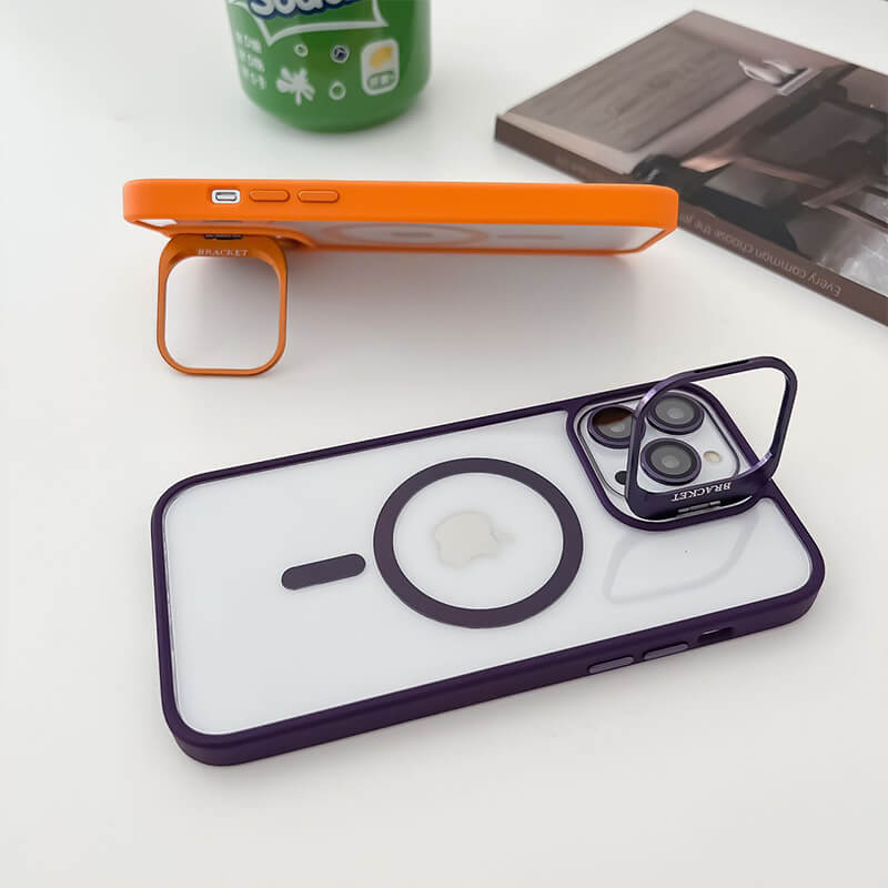 iPhone 13 Lens Stand & Camera Lens Protector transparency MagSafe Phone Case Black