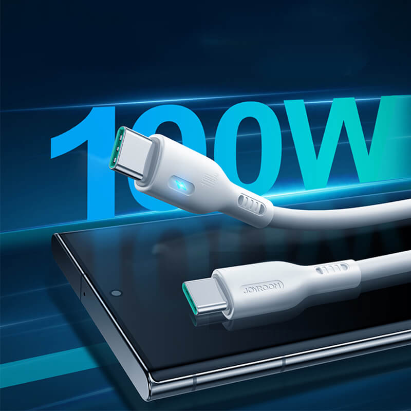 Joyroom Type-C to Type-C Ultra Fast Charging Data Cable 100W 2M White