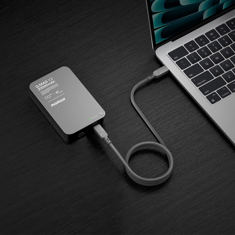 Pre Order |  Momax Ultra-Compact Magsafe Wireless Power Bank 35W 20000mAh Natural Titanium