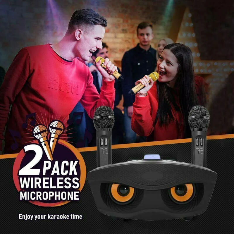 Mobie KTV Family Bluetooth Karaoke Speaker with 2 Wireless Microphones Grey