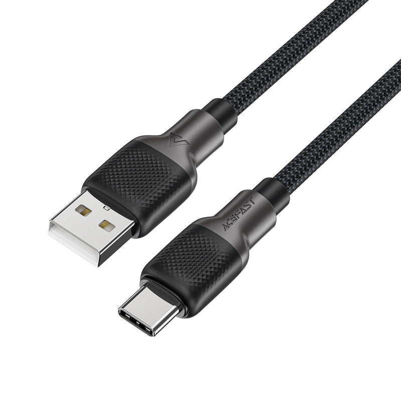 Acefast USB-A to Type-C Nylon Braided Charging Data Cable 1.2m Black