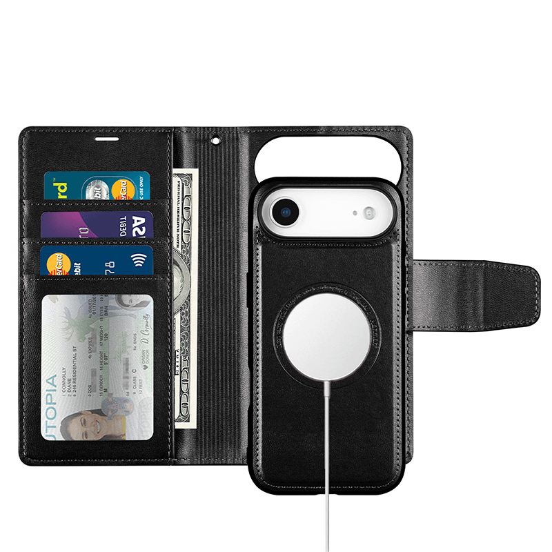 iPhone 17 Air Hanman Miro Leather 2-in-1 Wallet Case with Magnetic Back