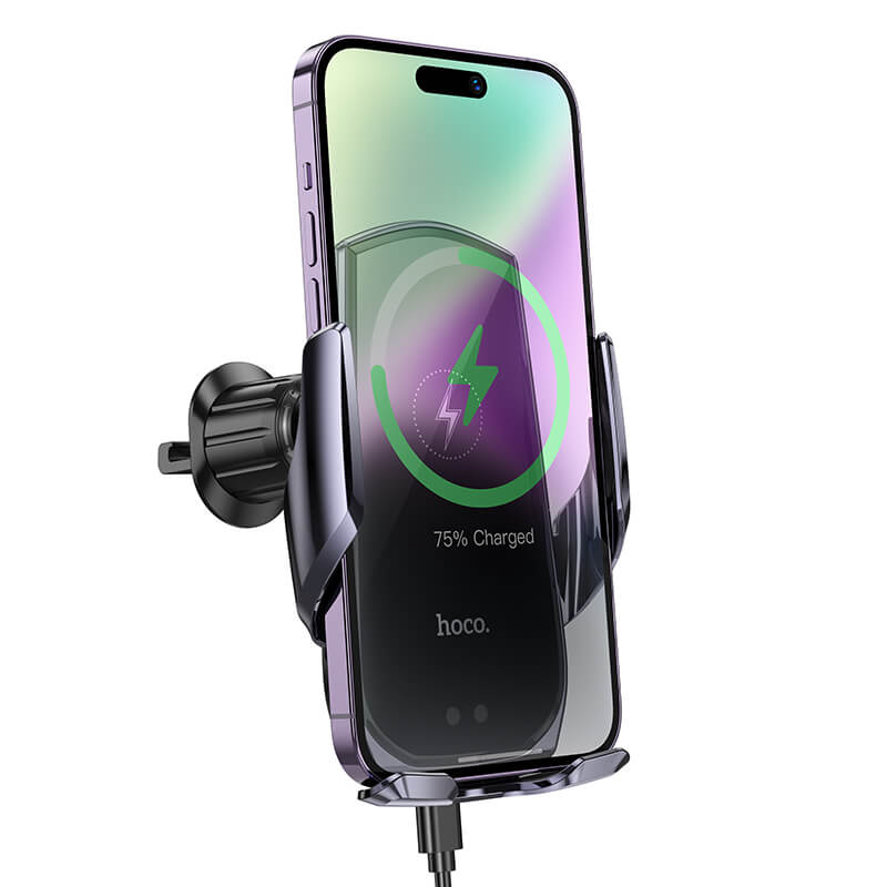 hoco. Infrared Induction Automatic Clamp 15W Wireless Car Charger Black