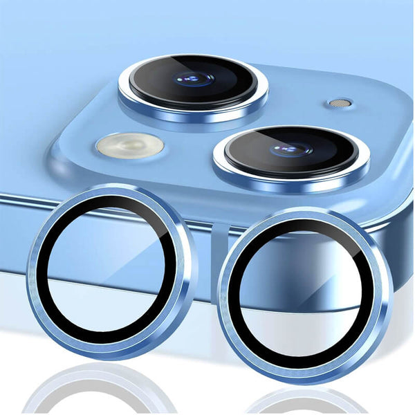 iPhone 15 Pro 9H Multicolor Tempered Glass Individual Camera Lens Cover Protector Blue Titanium