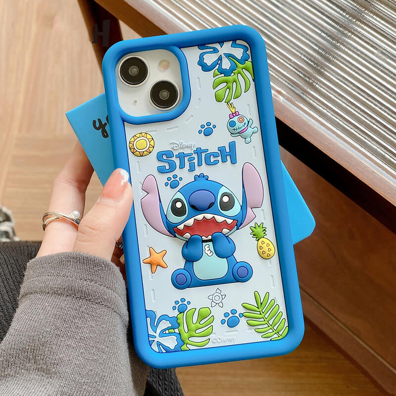 Suitable for iPhone Q Uncle Genuine Disney Stitch Silicone Phone Case