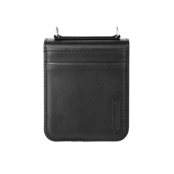 Samsung Galaxy Z Flip 6 Hanman Leather Wallet Phone Case Black
