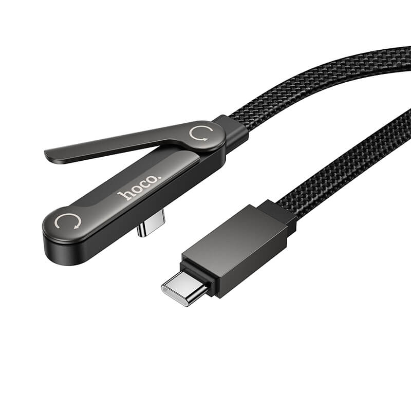 Hoco 60W Fast Charging Type-C To Type-C Braided Cable with Stand 1.2m U150