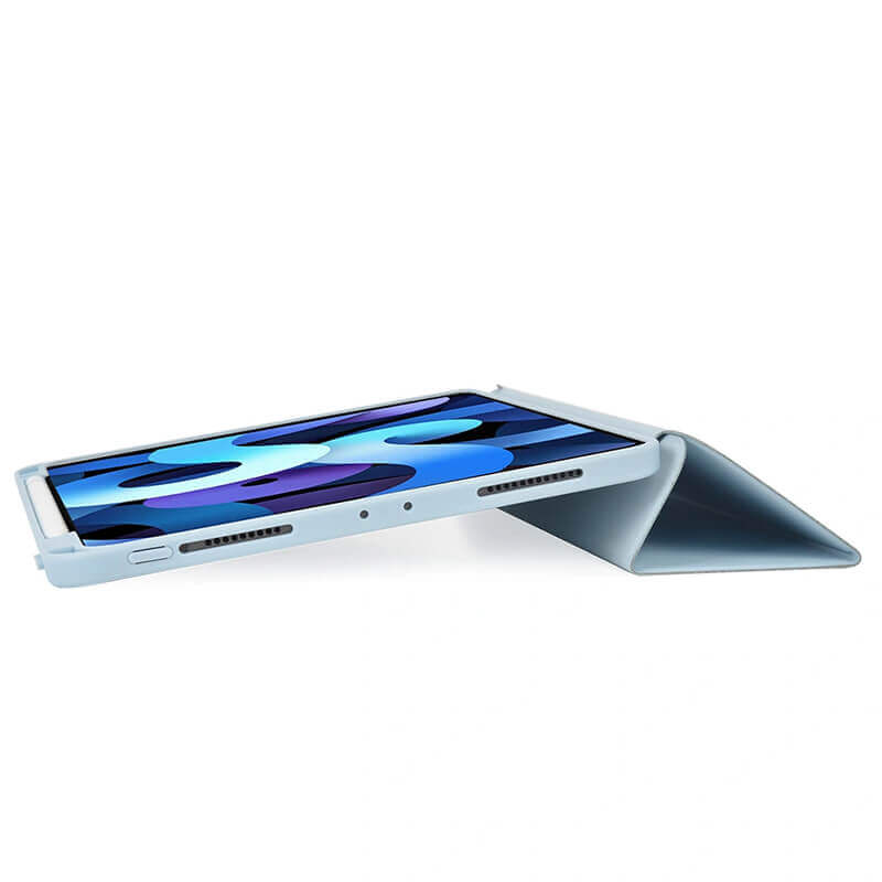 iPad 10.2" 2021 2020 2019 Skin Feeling Protective Tablet Case with Charging Pen Slot Blue