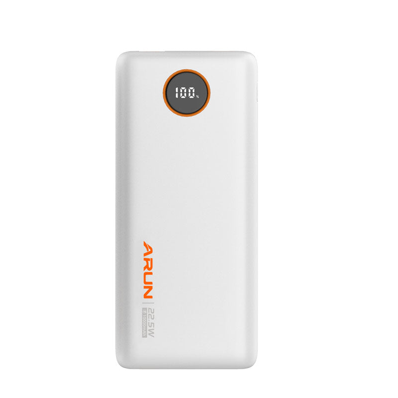 Arun 22.5W LED Power Bank with 2 Built-in Cables Type C Lightning 10000mAh DY01