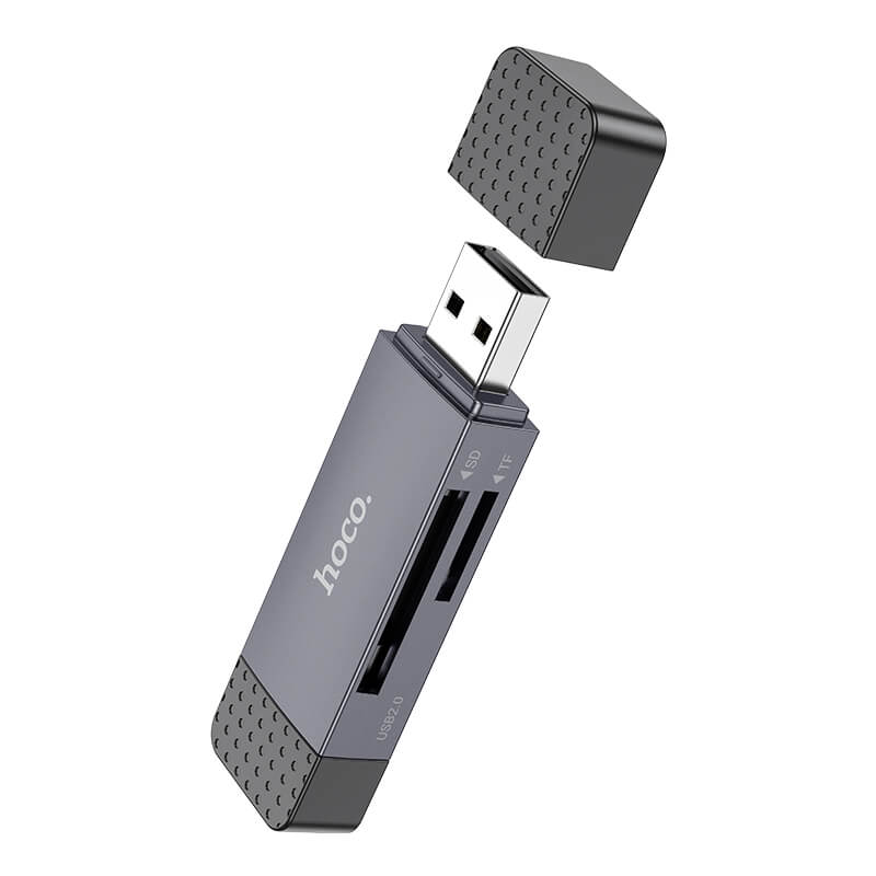hoco Dual-Port Memory Card Reader USB-C & USB-A for SD/TF Cards HB45