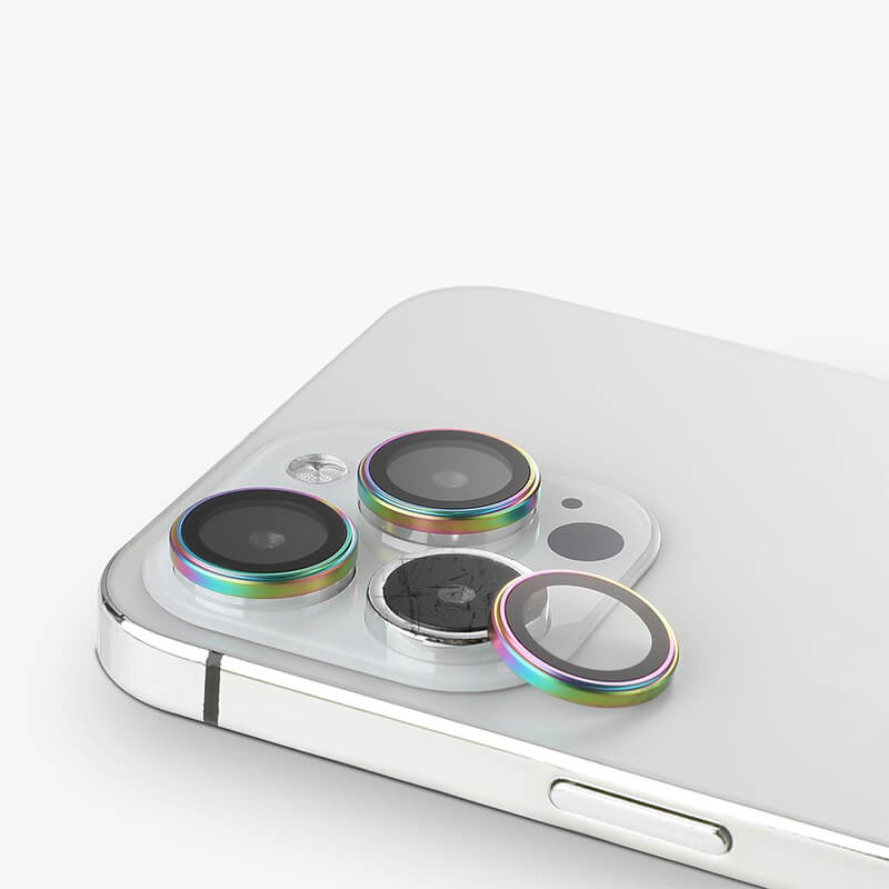 iPhone 15 Pro Tempered Glass Individual Camera Lens Protector Silver