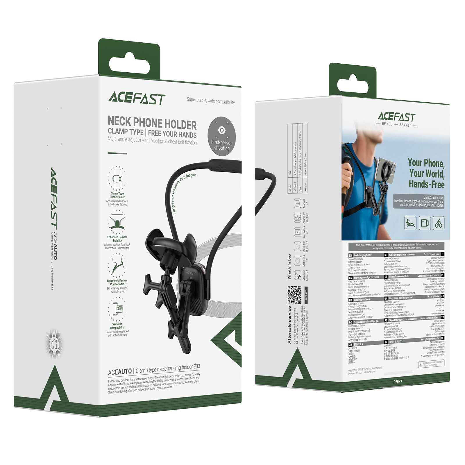 Acefast Comfortable Neck Mount for Phone & GoPro with Backstrap E33