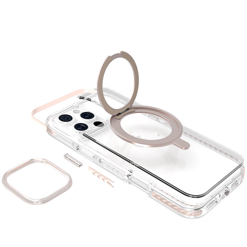 iPhone 16 Pro Ice Armor O2L Series Magsafe Clear Case with Ring Stand