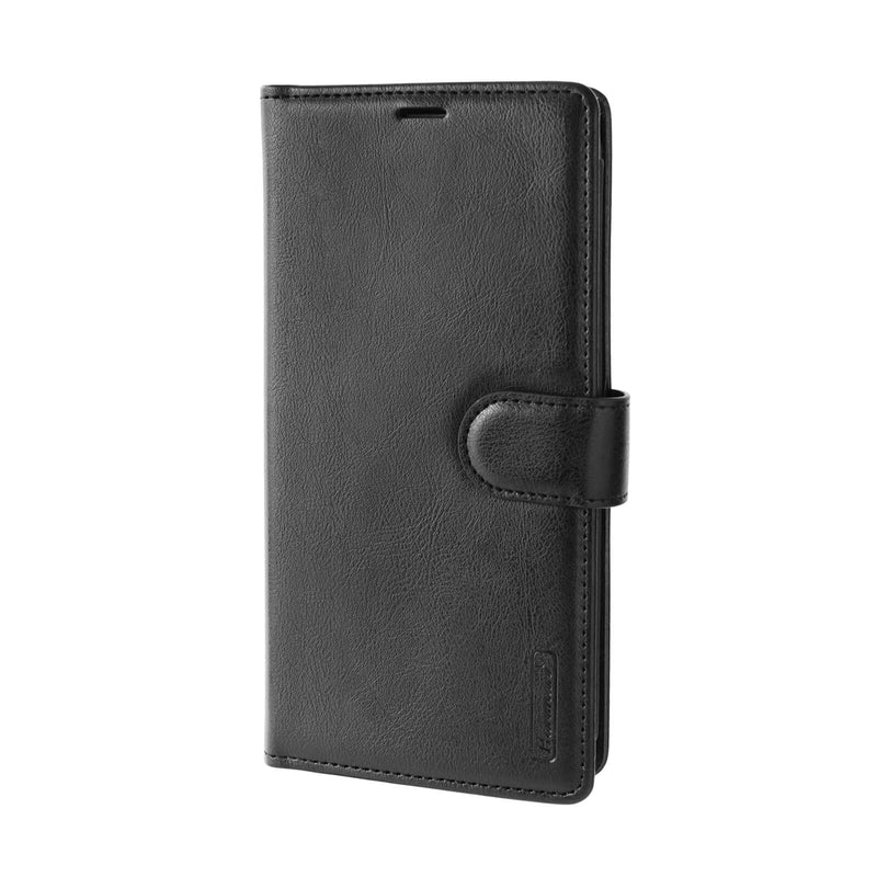 iPhone 16 Plus Hanman Mila Series Leather Dual Wallet Filp Case Black