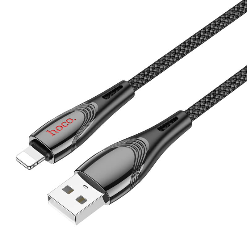 hoco Nylon Braided Lighting to USB-A 2.4A Charging Data Cable 1.2m U133