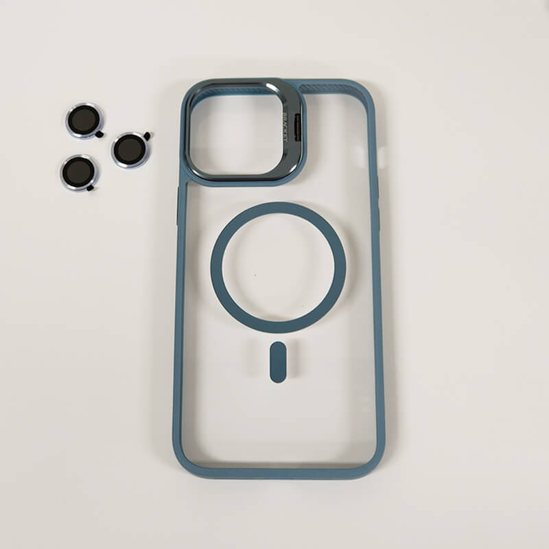 iPhone 13 Pro Lens Stand & Camera Lens Protector transparency MagSafe Phone Case Blue