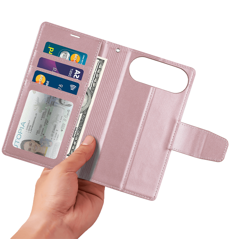 iPhone 17 Air Hanman Miro Leather 2-in-1 Wallet Case with Magnetic Back