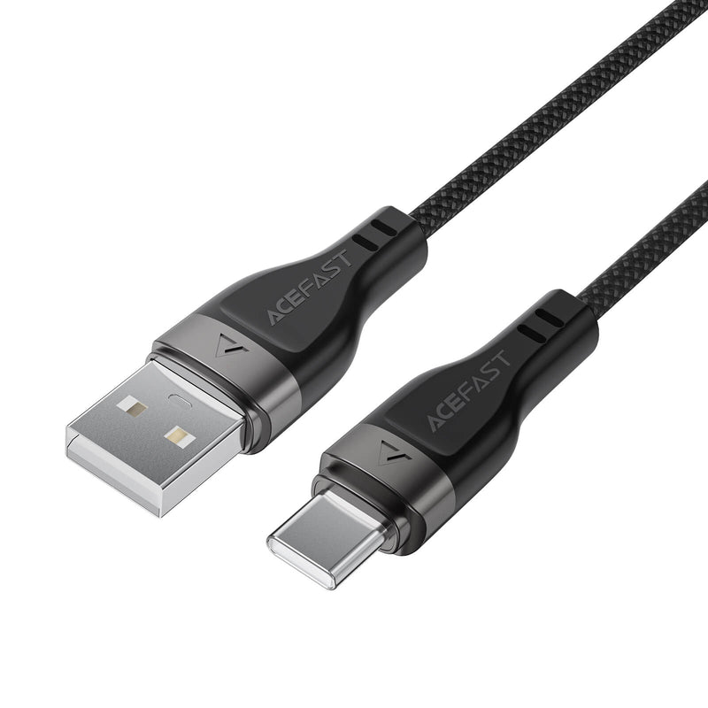 Acefast Magnetic Braided 3A Fast Charging USB-A to Type-C Data Cable 1.2m Black