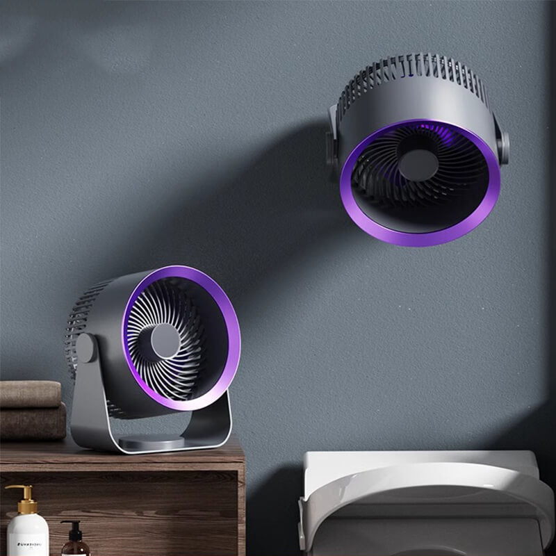 Mobie Multi-Use 180° Angle Adjustable Silent Cyclone Circulation Fan Grey