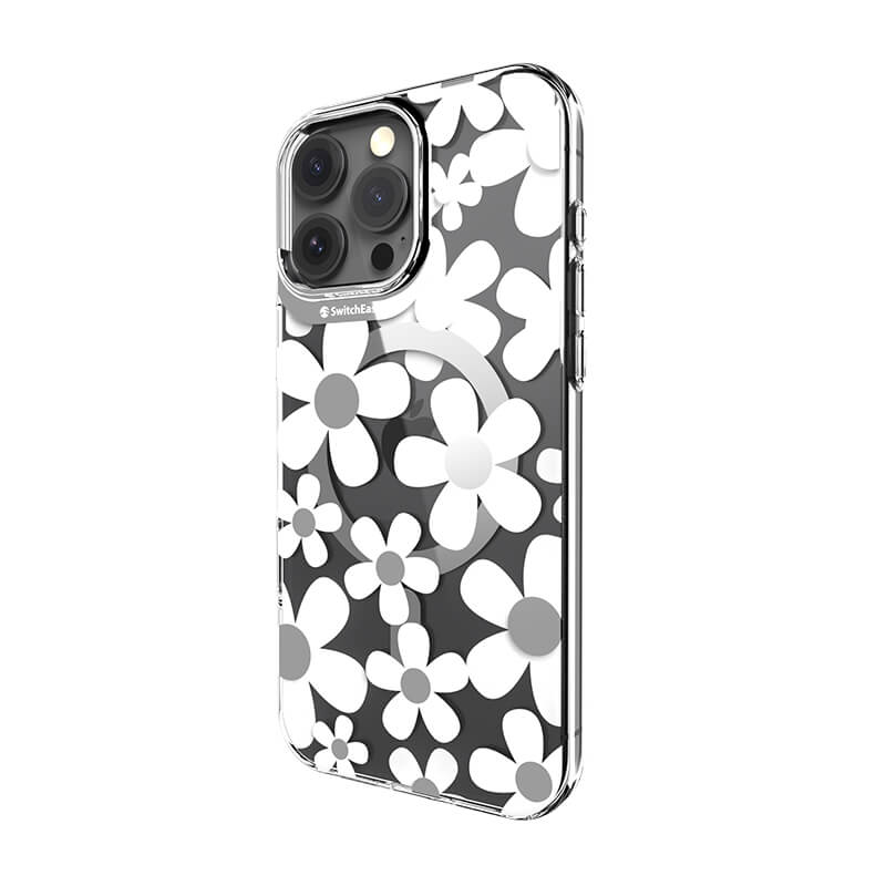 iPhone 16 Pro Max Fleur 3D Patterned Series Shockproof MagSafe Phone Case White