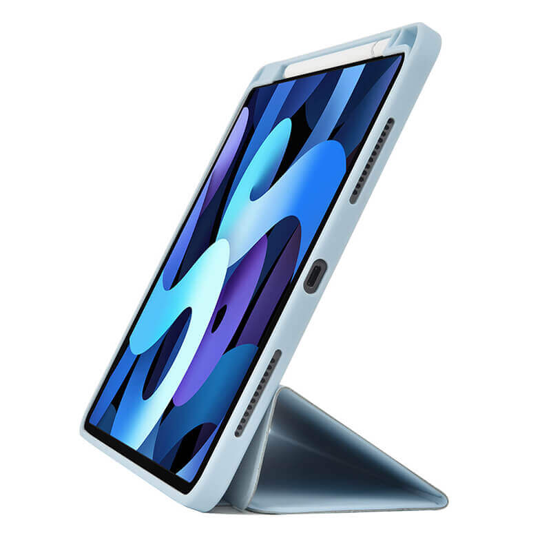 iPad Pro 12.9" 2021 2022 Skin Feeling Protective Tablet Case with Charging Pen Slot Blue