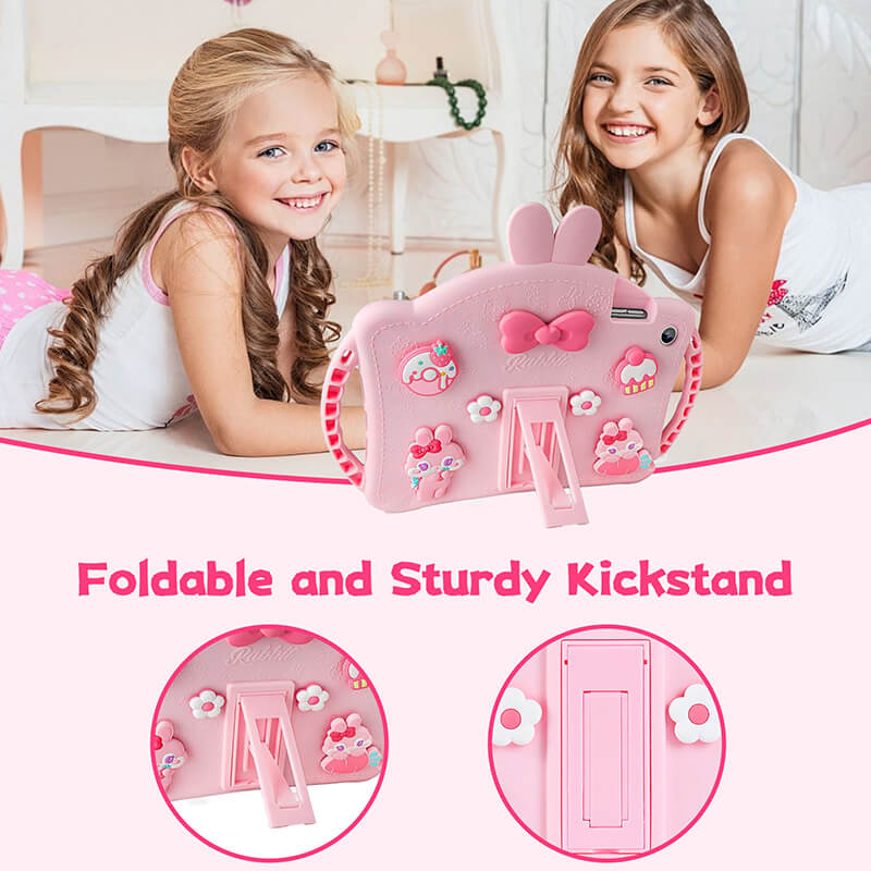 Samsung Galaxy Tab A9+ Cute Rabbit Protection Case with Foldable Kickstand