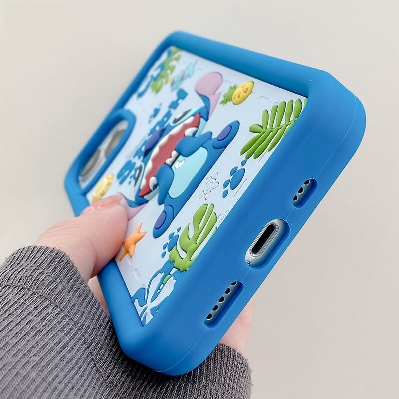 Suitable for iPhone Q Uncle Genuine Disney Stitch Silicone Phone Case