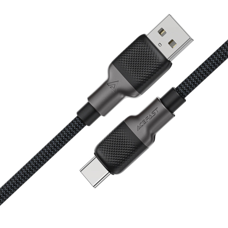 Acefast USB-A to Type-C Nylon Braided Charging Data Cable 1.2m Black