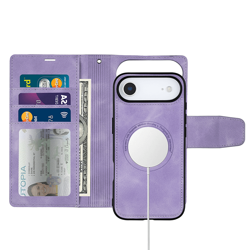 iPhone 17 Air Hanman Miro Leather 2-in-1 Wallet Case with Magnetic Back