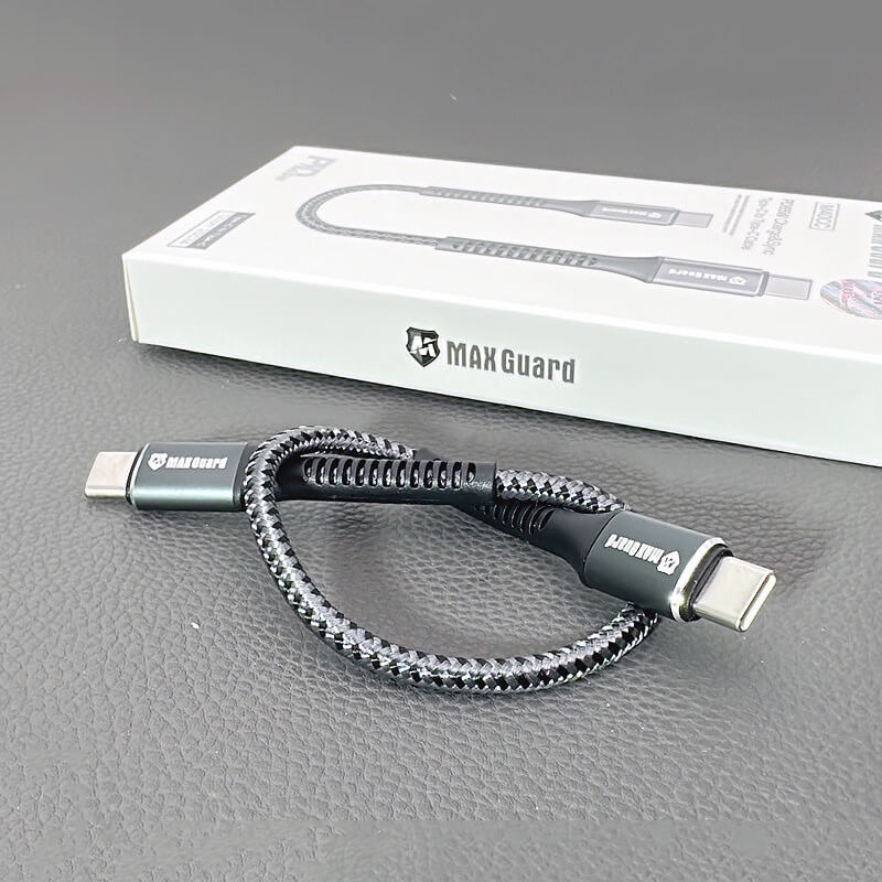 Maxguard Type-C to Type-C PD 65W Braided Fast Charging Cable 25cm Black