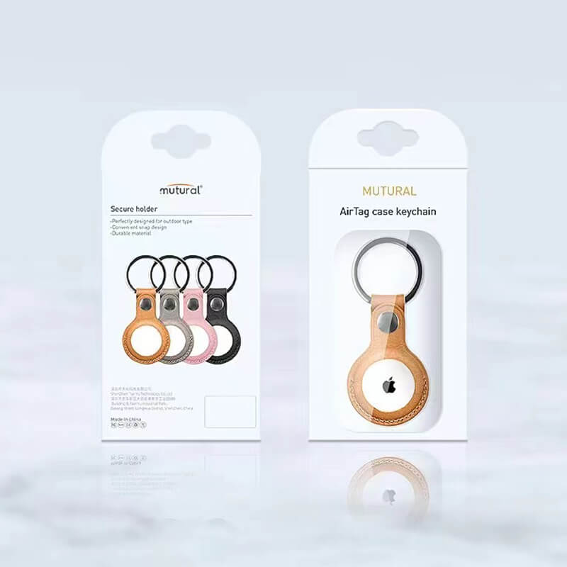 Mobie Secure Leather Holder Keychain AirTag Cases