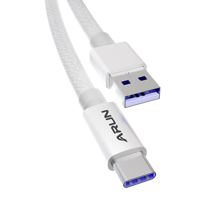 Mobie Fast Charging Nylon Braided Data Cable USB to Type-C 100W 1.2M White