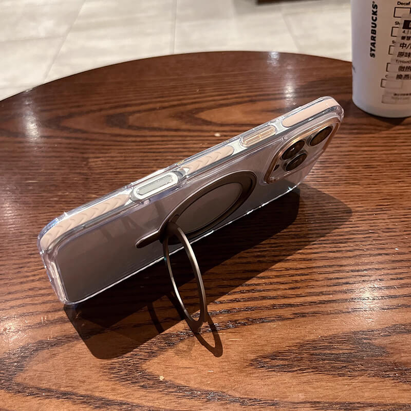iPhone 16 Pro Ice Armor O2L Series Magsafe Clear Case with Ring Stand