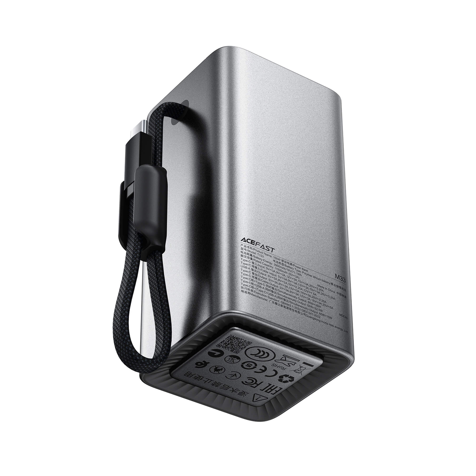 Acefast 100W Fast Charging Portable 20000mAh Power Bank with and TFT Screen M33-20000